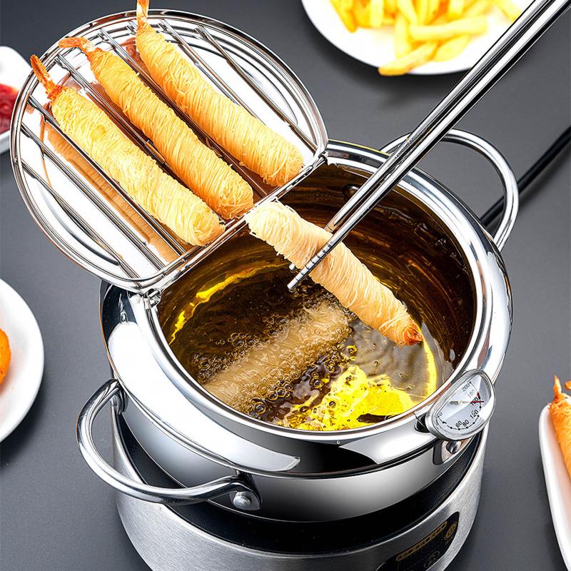 Household 304 Stainless Steel Fryer With Strainer And Temperature Control Mini Fryer Deep 20cm Diameter#g30
Household 304 Stainless Steel Fryer With Strainer And Temperature Control Mini Fryer Deep 20cm Diameter#g30