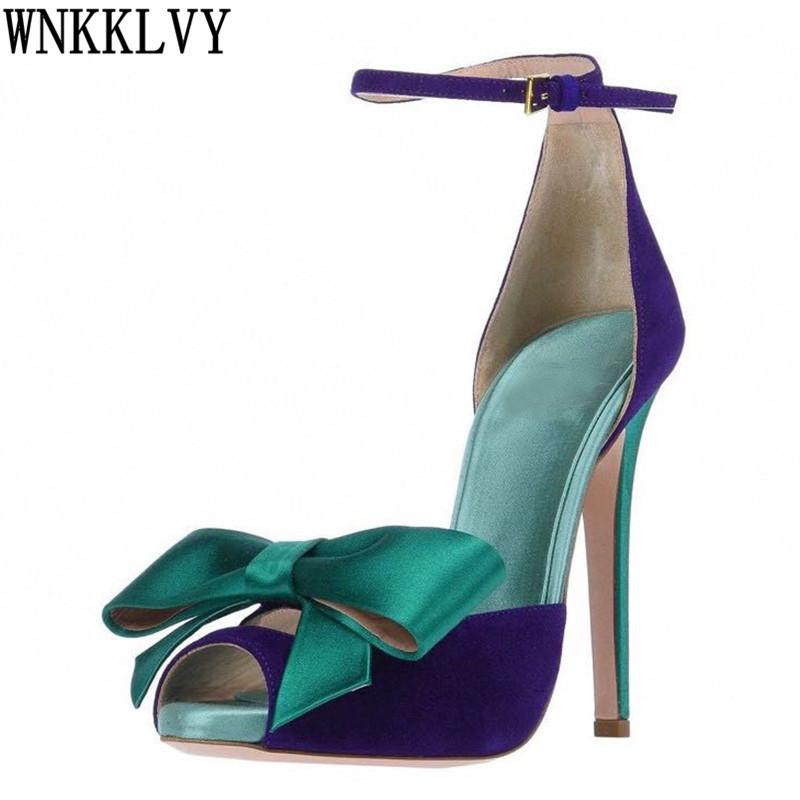 Sexy Bow Knot High Heel Sandals Women Suede Peep Toe Mixed Color Ankle Strap Sandalias Summer Party Dress Shoes Stilettos Female, Purple
Sexy Bow Knot High Heel Sandals Women Suede Peep Toe Mixed Color Ankle Strap Sandalias Summer Party Dress Shoes Stilettos Female, Purple