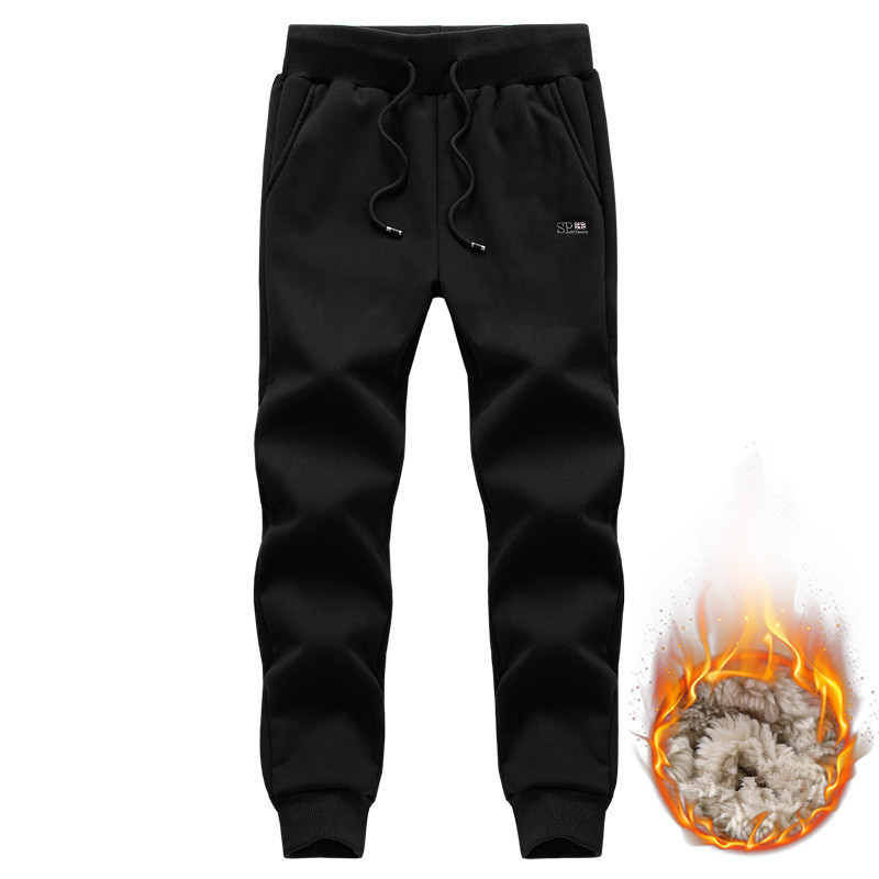 Men's winter warm casual jacket fine cotton embroidered sweatpants plus velvet threads joggers pants, Dark blue
Men's winter warm casual jacket fine cotton embroidered sweatpants plus velvet threads joggers pants, Dark blue