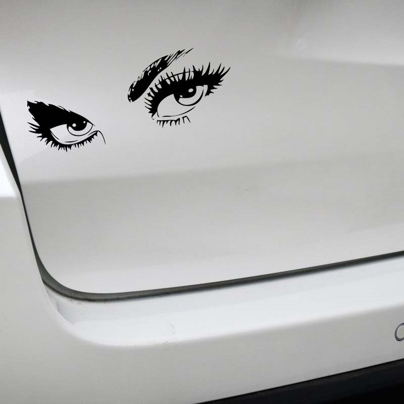 15.3*7.9CM Sexy Beautiful Eyes Car Sticker Gorgeous Lady Eye Decals For Auto Racing Computer Window Door Side Truck Office Home Gift Decoration Decal 