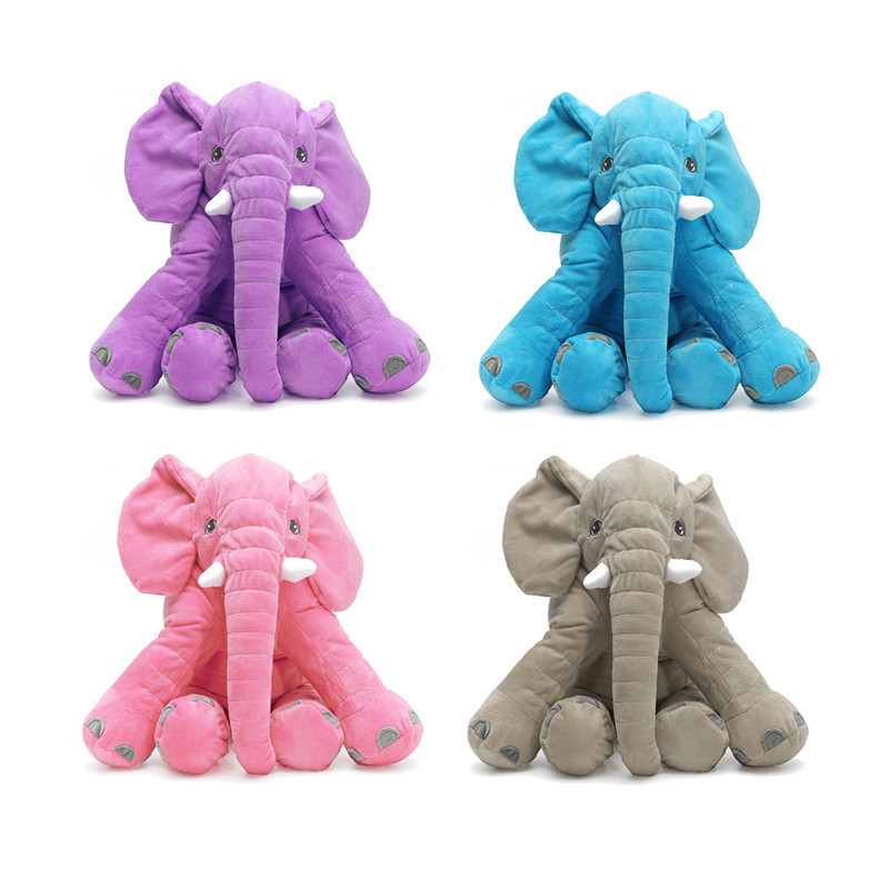 40* Baby Soft Plush Elephant Sleep Pillow Calm Doll Toys Sleep Bed Lumbar Seat Cushion Kids Portable Bedroom Bedding Stuffed LJ201014