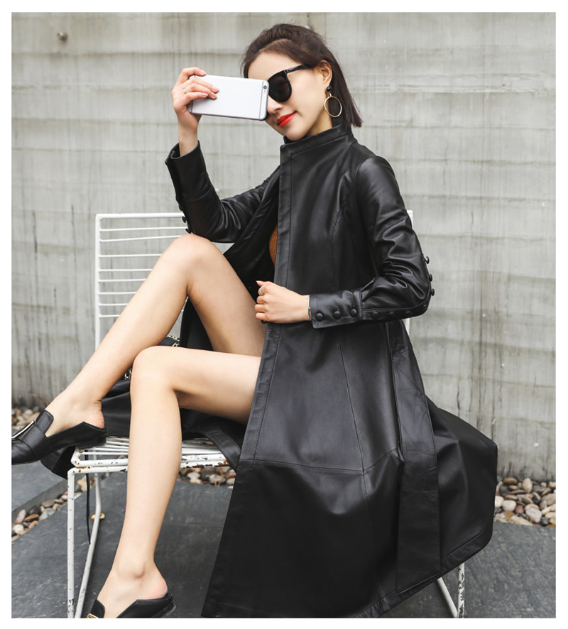 2021 New Genuine Female Lambskin Trench Coats Women's Leather Jacket Wxf292 4q58, Black
2021 New Genuine Female Lambskin Trench Coats Women's Leather Jacket Wxf292 4q58, Black