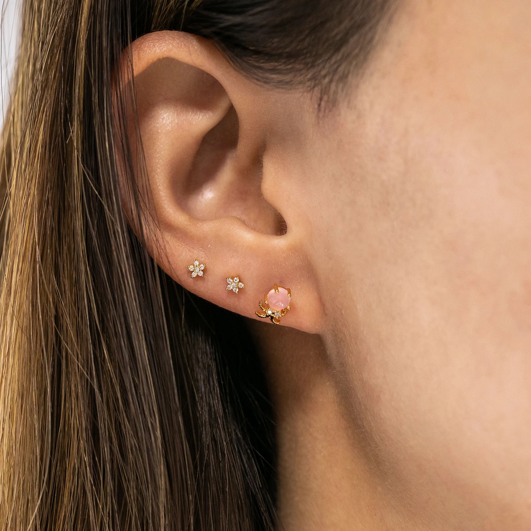 2021 summer collection 100 925 sterling silver gold plated earrings cute lovely sea animal mini tiny stud earring for girl wholesale