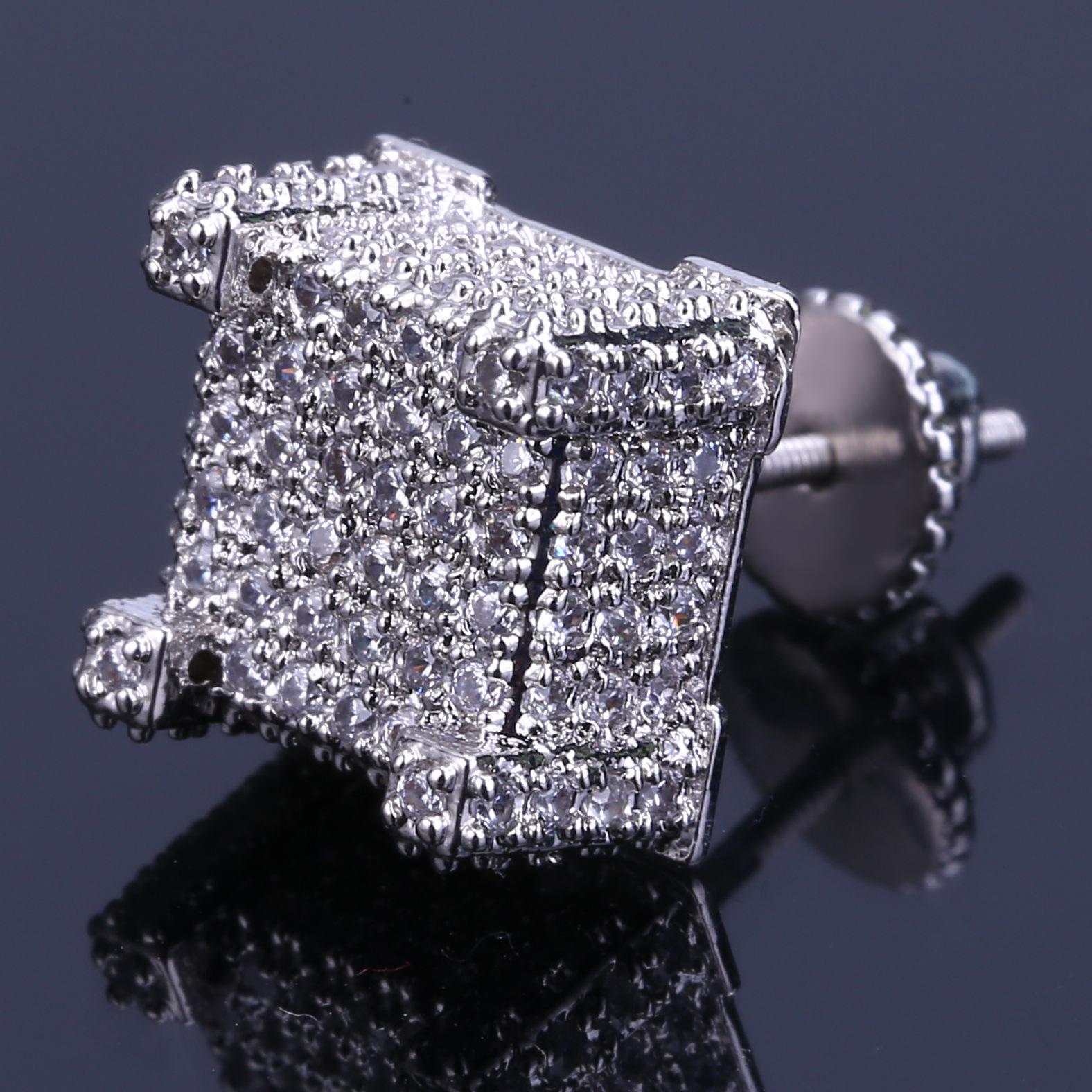 Europe and America Gold Plated with Tiny zirconia Studs Hip hop Men's Earrings Accessories Hot Free shipping