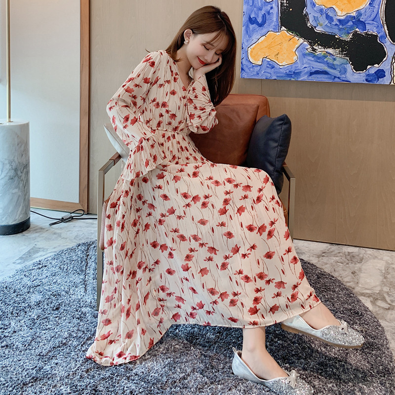 2021 New spring and autumn Korean style of women with v low waist elastic waistband chiffon printed floral sleeve 4R92, Apricot
2021 New spring and autumn Korean style of women with v low waist elastic waistband chiffon printed floral sleeve 4R92, Apricot