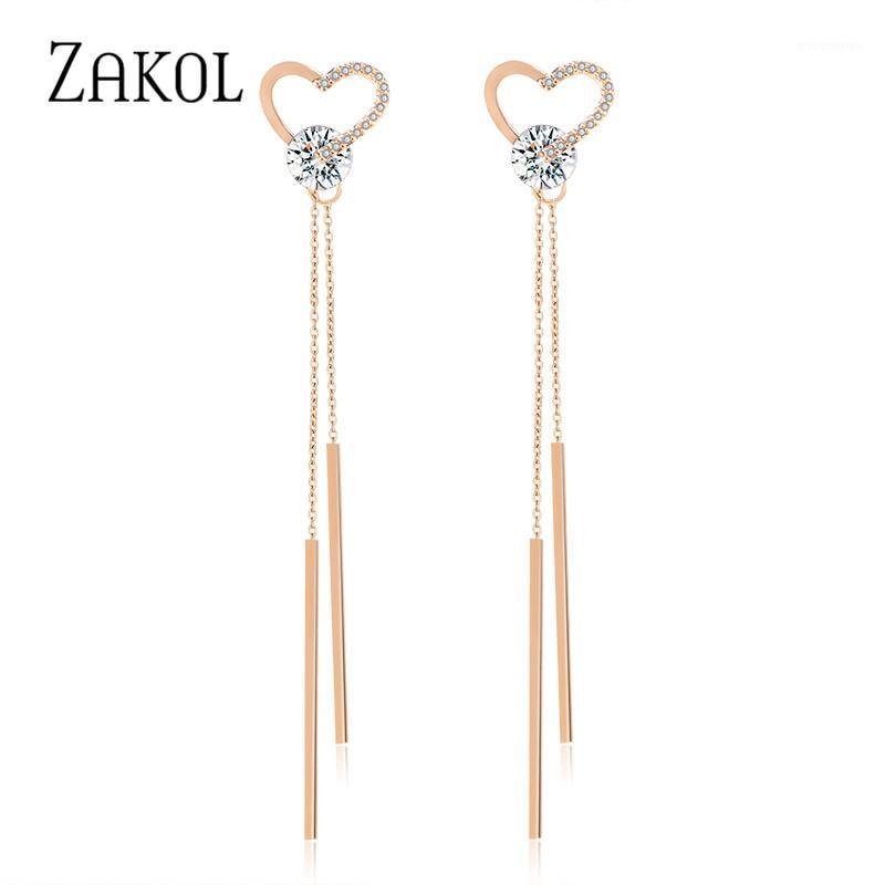 ZAKOL 585 Gold Color Sweet Crystal Love Heart Long Tassels Dangle Earrings for Women Party Birthday Gift Jewelry FAEP0791
ZAKOL 585 Gold Color Sweet Crystal Love Heart Long Tassels Dangle Earrings for Women Party Birthday Gift Jewelry FAEP0791