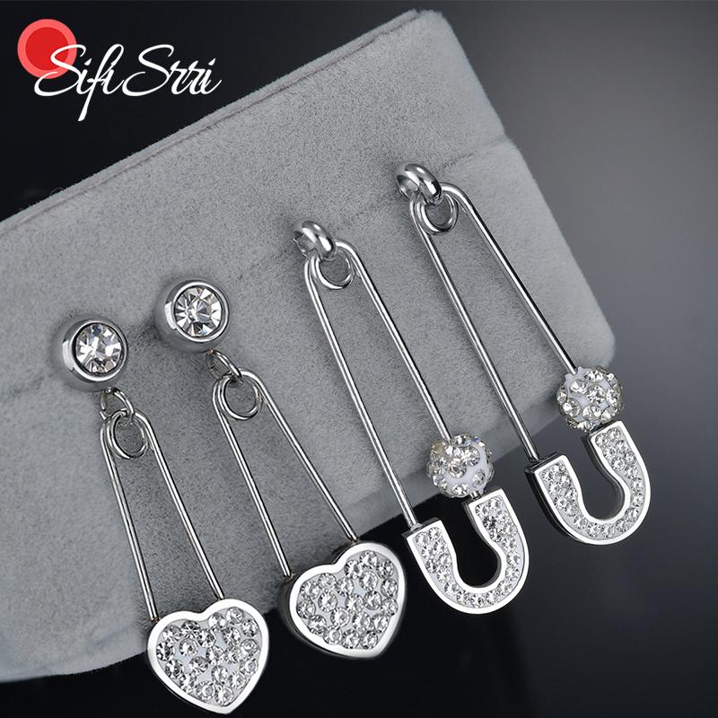 Sifisrri Crystal Love Heart Stud Earrings Stainless Steel Safety Pin Zirconia Dangle Earring For Women Bridesmaid Gift Arete BFF
Sifisrri Crystal Love Heart Stud Earrings Stainless Steel Safety Pin Zirconia Dangle Earring For Women Bridesmaid Gift Arete BFF