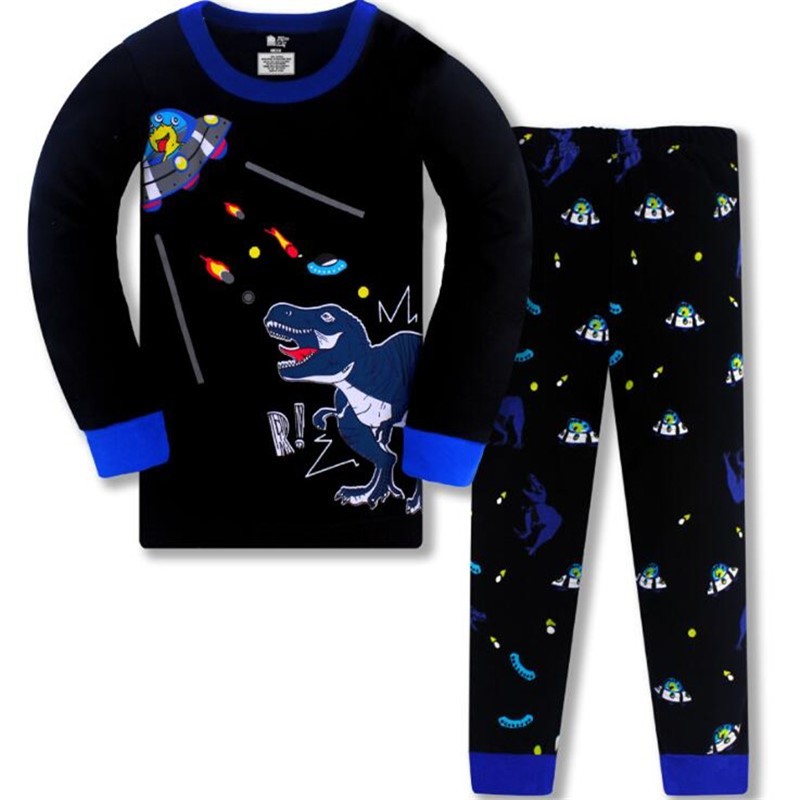 Kids boy girls clothing pajamas set 100% Cotton Children Sleepwear 2 Pieces Cartoon Tops Pants Toddler Kid Clothes Pyjamas LJ201216