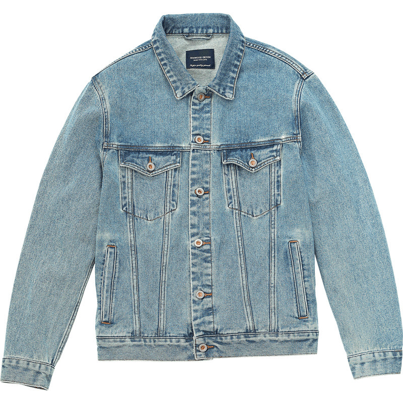 Autumn denim jacket men dark washed vintage short 100 cotton denim jackets plus size classical coats SJ130838 201114