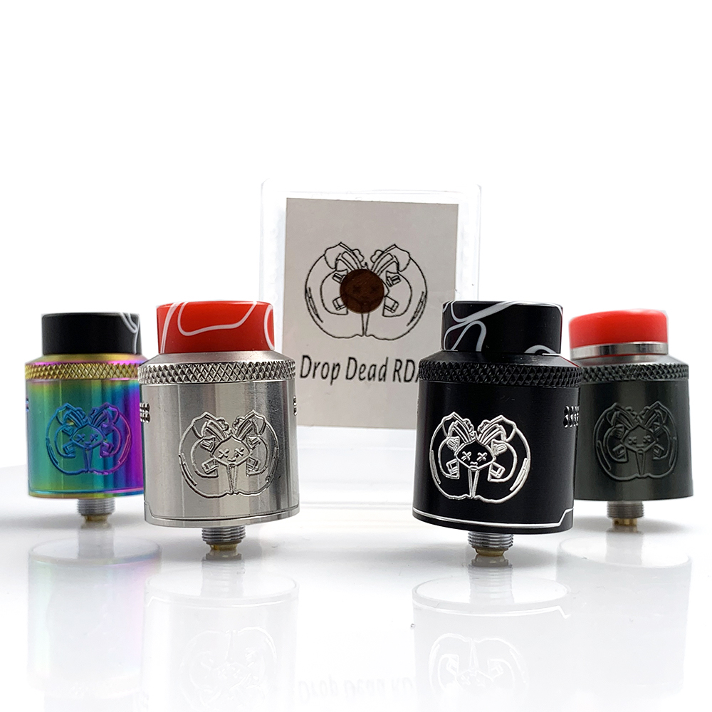 Drop Dead RDA Adjustable Airflow 24mm with 810 Resin drip tip BF Squonk 510 Pin Vape Single Dual Coil Tank Atomizer
Drop Dead RDA Adjustable Airflow 24mm with 810 Resin drip tip BF Squonk 510 Pin Vape Single Dual Coil Tank Atomizer