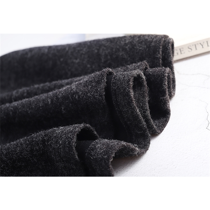 Wide-Leg New Autumn Winter Woolen Flavor Trousers High Waist Plus Size Pants Women Culottes 667A 201228