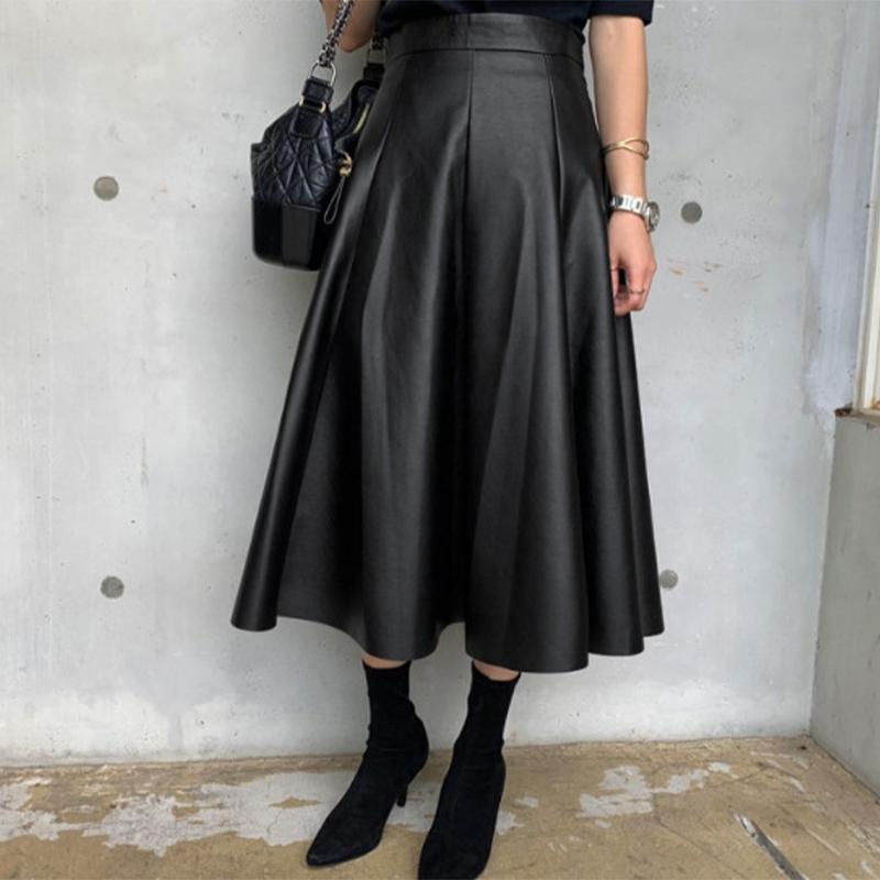 Faux Leather PU A-line Women' Skirt High Waist Elegant Female Skirts 2021 Winter Autumn Solid Lady Office Bottoms, Black
Faux Leather PU A-line Women' Skirt High Waist Elegant Female Skirts 2021 Winter Autumn Solid Lady Office Bottoms, Black