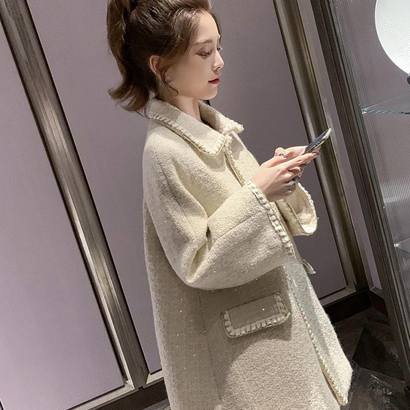 Fashion Solid Pockets Full Sleeve Coats for Women Turn-down Collar Wool Coat Single Breasted Coats and Winter Jackets Womens, Beige
Fashion Solid Pockets Full Sleeve Coats for Women Turn-down Collar Wool Coat Single Breasted Coats and Winter Jackets Womens, Beige