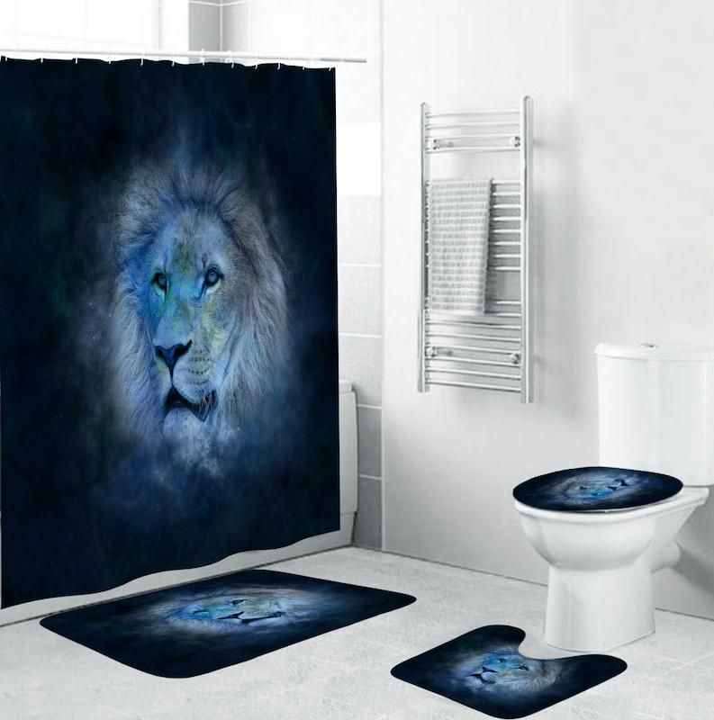 4PCS Lion 3D Printed Shower Curtain Bathroom Cover Non-Slip Bath Mat Bathroom Cover Mildew Proof Water Proof Shower Curtain
4PCS Lion 3D Printed Shower Curtain Bathroom Cover Non-Slip Bath Mat Bathroom Cover Mildew Proof Water Proof Shower Curtain