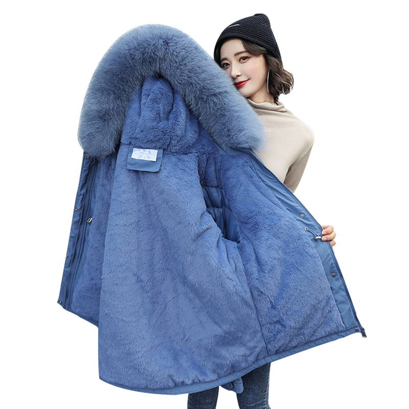 Winter Women Parkas 2020 new Winter 30 degrees thickened warm Parkas coat fashion fur collar hooded Winter jacket Parkas Women T200902