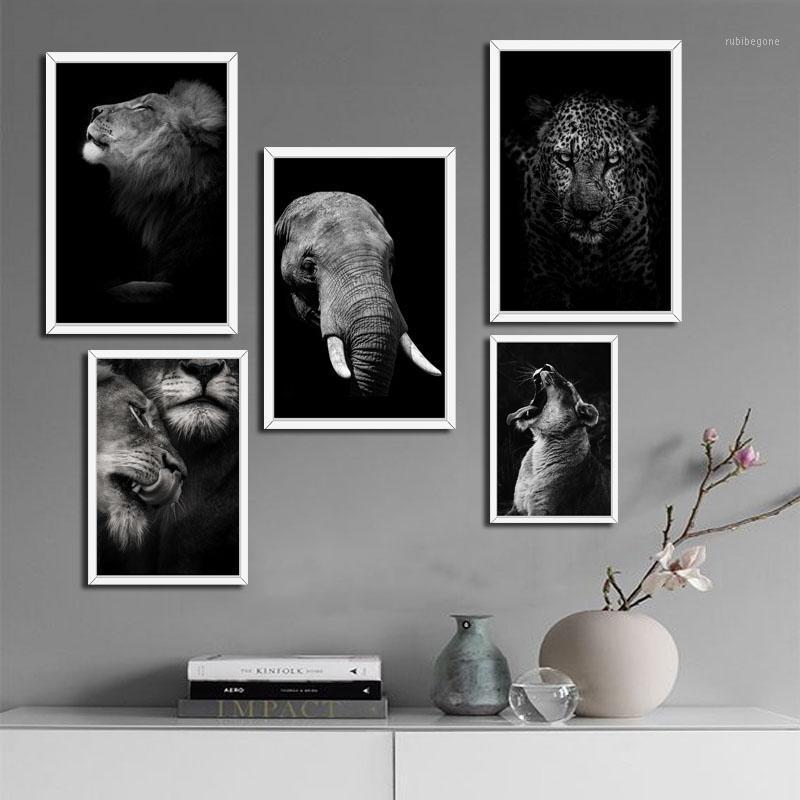 Black and White Wild Animal Elephant Tiger Lion Art Canvas Painting Poster Wall Home Decor obrazy plakat1
Black and White Wild Animal Elephant Tiger Lion Art Canvas Painting Poster Wall Home Decor obrazy plakat1