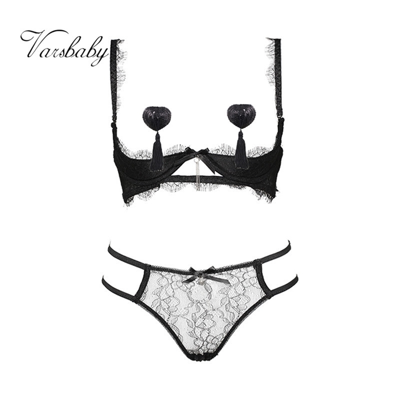 Varsbaby women's sexy solid half cup underwear underwire lash lace bra sets LJ201211, Black
Varsbaby women's sexy solid half cup underwear underwire lash lace bra sets LJ201211, Black