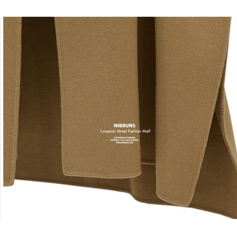 Women's Wool Coat Elegant Winter Woolen Cape Coat Female Cloak Wool Jackets Casual Split Streetwear Hooded Cloak Overcoat 201214