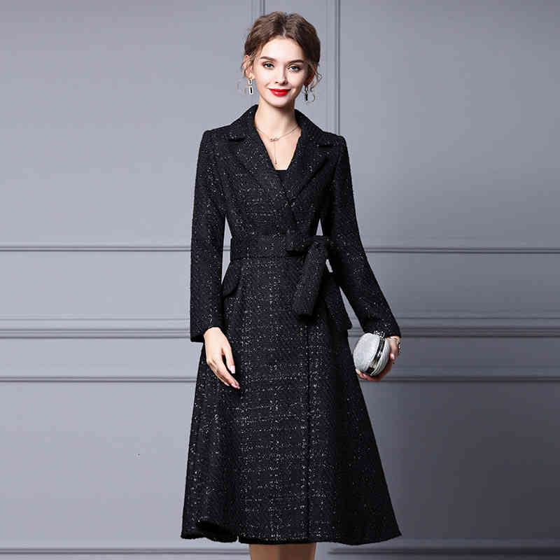 Women' Wool & Blends Zhili autumn and winter woolen coat Long style close waist thin female Hepburn suit collar thick 2BWD, Black
Women' Wool & Blends Zhili autumn and winter woolen coat Long style close waist thin female Hepburn suit collar thick 2BWD, Black