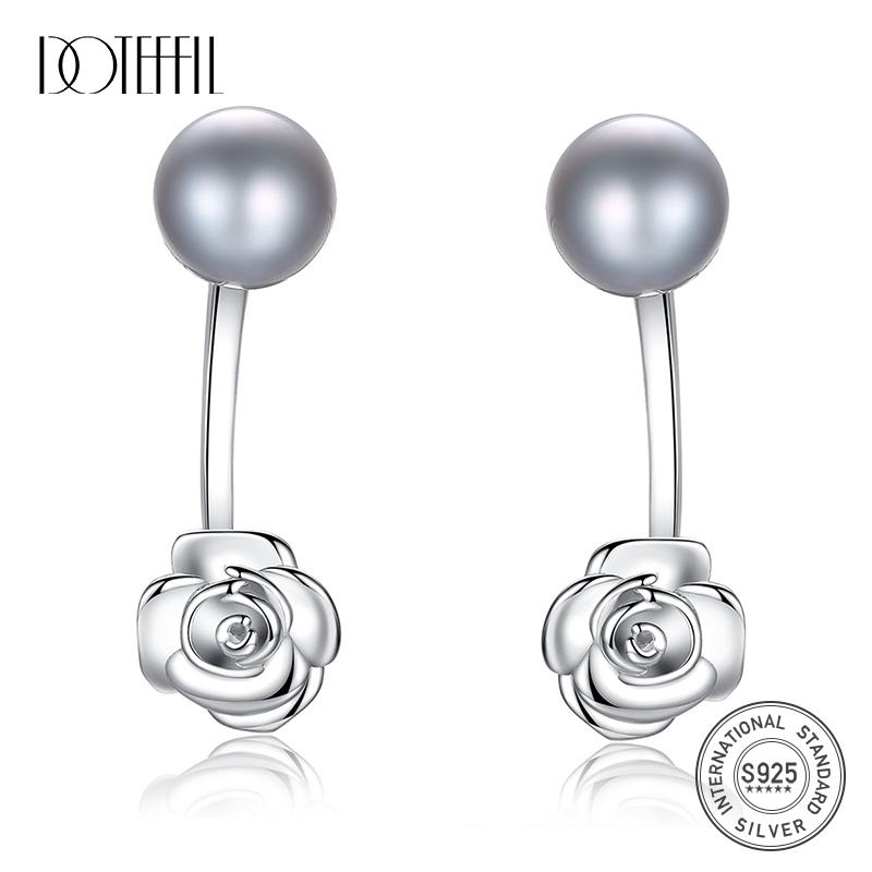DOTEFFIL 8mm White/Gray Freshwater Pearl 925 Sterling Silver Rose Flower Earrings For Women Wedding Engagement Jewelry
DOTEFFIL 8mm White/Gray Freshwater Pearl 925 Sterling Silver Rose Flower Earrings For Women Wedding Engagement Jewelry
