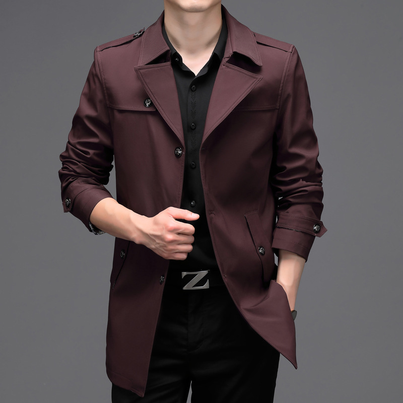 2020 spring and in autumn new thin khaki men trench coat casual business style classic mid-length jacket brand, Red
2020 spring and in autumn new thin khaki men trench coat casual business style classic mid-length jacket brand, Red