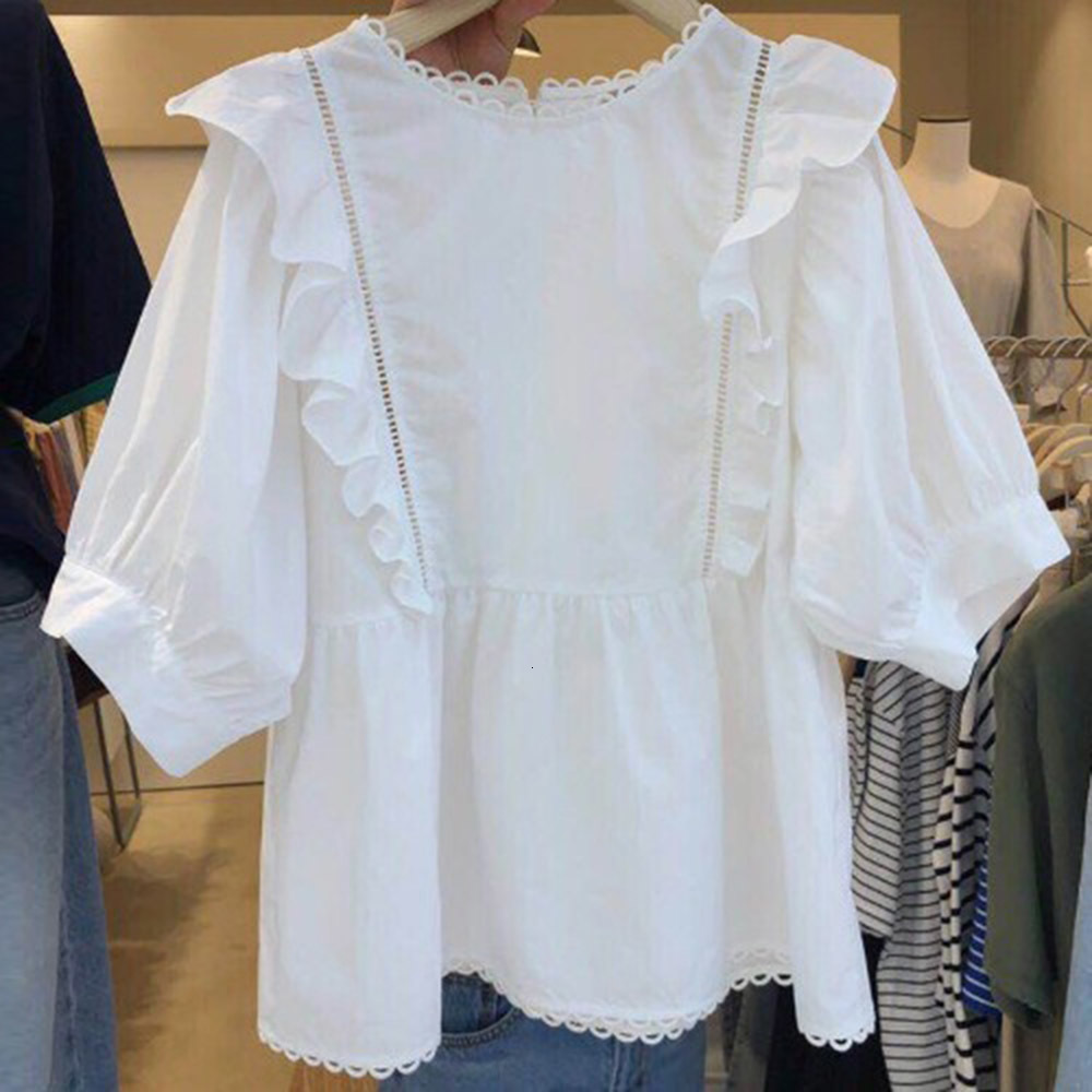 2021 New White Women Blouse Autumn Korean Janpan Style Out Lantern Sleeve Female Tops Loose Shirts Blouses 9AO6
2021 New White Women Blouse Autumn Korean Janpan Style Out Lantern Sleeve Female Tops Loose Shirts Blouses 9AO6