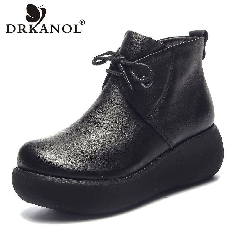 DRKANOL New Genuine Leather Women Boots Autumn Fashion Retro Handmade Side Zipper Wedges Platform Casual Ankle Boots For Women1, Black
DRKANOL New Genuine Leather Women Boots Autumn Fashion Retro Handmade Side Zipper Wedges Platform Casual Ankle Boots For Women1, Black