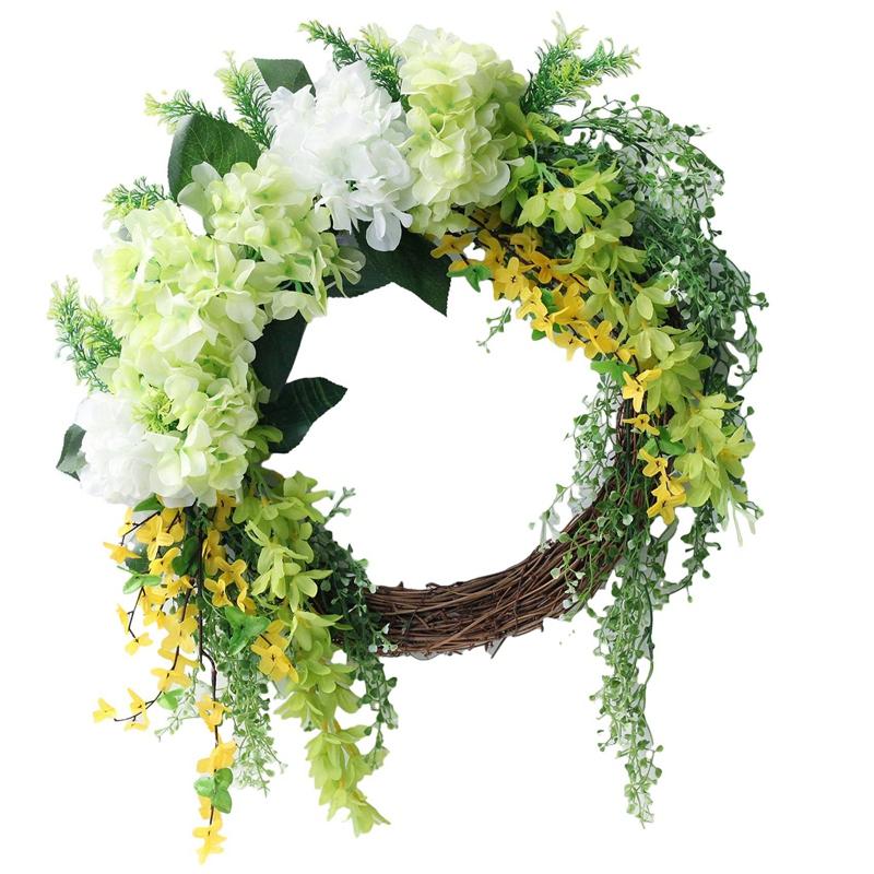 Artificial Hydrangea Wreath Jasminum Wreath Spring for Home Wedding Wall Window Door Decoration, As shown
Artificial Hydrangea Wreath Jasminum Wreath Spring for Home Wedding Wall Window Door Decoration, As shown