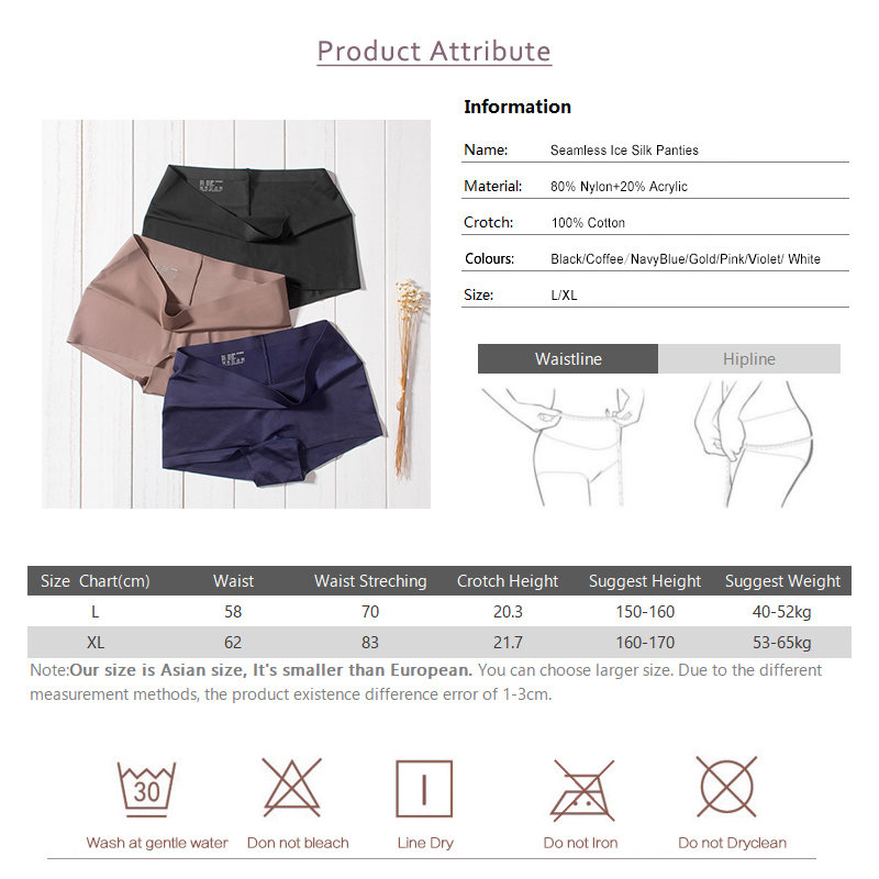 DULASI Silk Seamless Women Panties Sexy Shorts Underwear Intimates Briefs Girls Low Rise Lingerie Amazing Panty Undies 3 pcs/set 201112