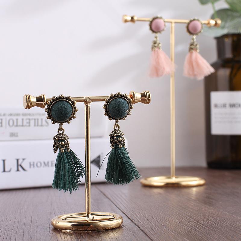 Fashion Golden Earring Stand Ear Stud Holder Jewelry Display Showcase Earring Pendants Holder Rack Jewelry Storage Organizer 
Fashion Golden Earring Stand Ear Stud Holder Jewelry Display Showcase Earring Pendants Holder Rack Jewelry Storage Organizer