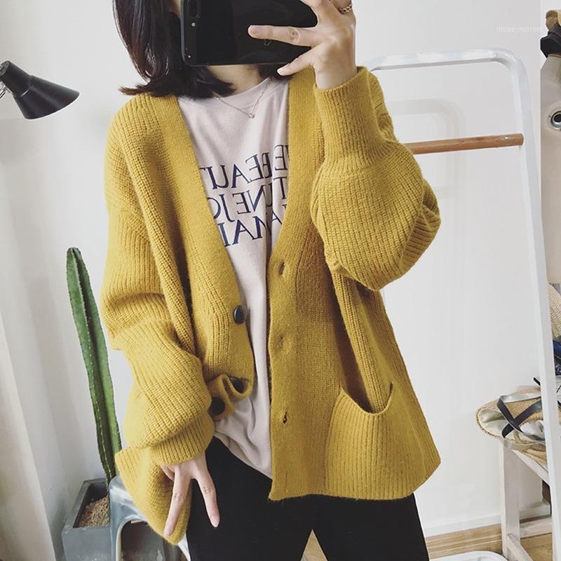 2019 Women Cardigans Sweater V neck Solid Loose Knitwear Single Breasted Casual Knit Cardigan Outwear Winter Jacket Coat1, Black
2019 Women Cardigans Sweater V neck Solid Loose Knitwear Single Breasted Casual Knit Cardigan Outwear Winter Jacket Coat1, Black