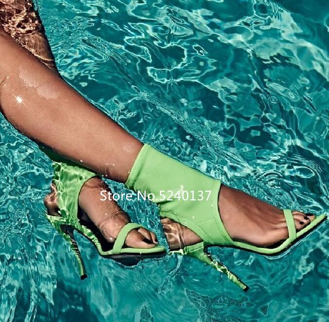 2020 New Summer Open Toe Green Women Ankle Boots Slip-on Slingback Thin Heel High Top Stretch Fabric Shoes Female, As pic
2020 New Summer Open Toe Green Women Ankle Boots Slip-on Slingback Thin Heel High Top Stretch Fabric Shoes Female, As pic