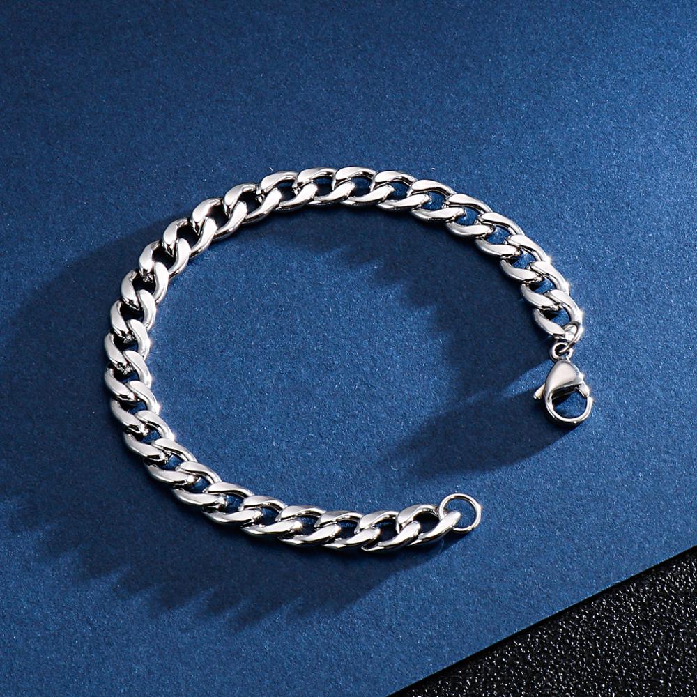 34568911mm Stainless Steel Classic Cuban Curb Chain Bracelet Men Male Cool High Quality Never Fade