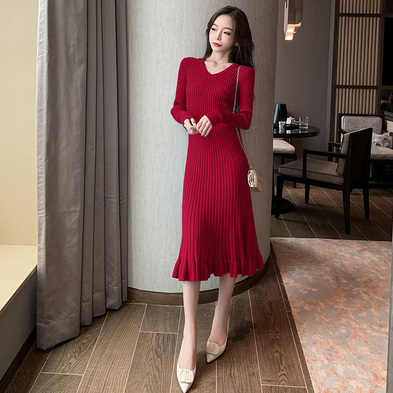 2020 Autumn and Christmas winter New year knitted or crocheted with long sleeves, Red.
2020 Autumn and Christmas winter New year knitted or crocheted with long sleeves, Red.