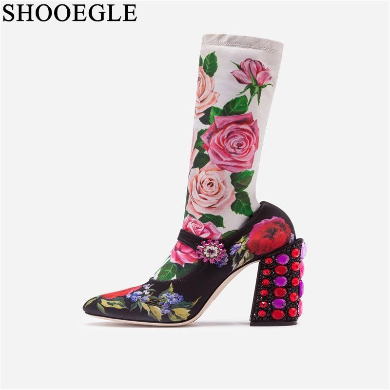 New 2020 Women's Autumn Winter Boots Rose Prints Stretch Fabric Mid-calf Boots Women Rhinestone Chunky Heel Catwalk Shoes Boats1, 5 red short boots
New 2020 Women's Autumn Winter Boots Rose Prints Stretch Fabric Mid-calf Boots Women Rhinestone Chunky Heel Catwalk Shoes Boats1, 5 red short boots