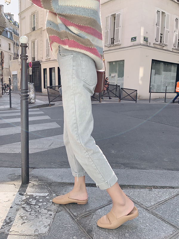 MISHOW Autumn Winter Causal Light Blue Jean Women High Waist Straight Zipper Long Pants MX19C2373 201105