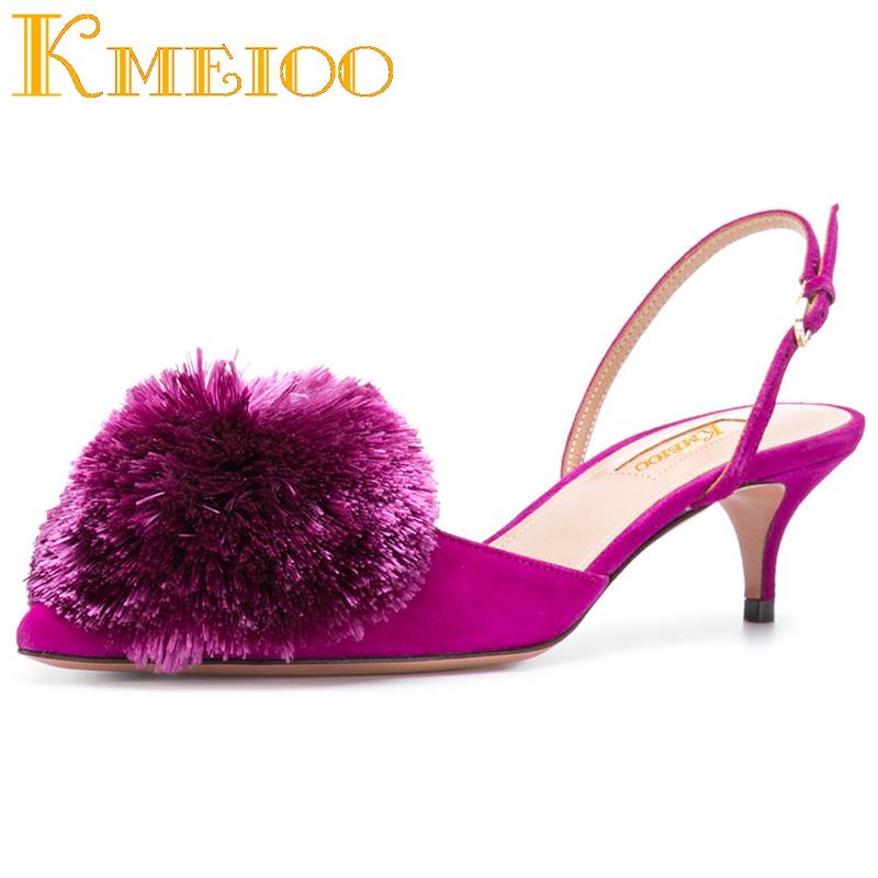 Kmeioo Ladies Shoes Puff Pompom Pumps Pointed Toe Kitten Heel Sandals Ankle Strap Slingback Low Heels Evening Wedding Shoes, Blue-suede
Kmeioo Ladies Shoes Puff Pompom Pumps Pointed Toe Kitten Heel Sandals Ankle Strap Slingback Low Heels Evening Wedding Shoes, Blue-suede
