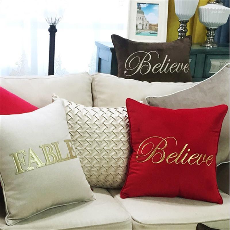 

Europe New Luxury Elegant Home Solid Embroidery Cushion Cover Noble Coussin Pillowcase Decorative Pillows Cover almofada cojines1, No 10