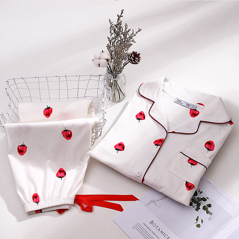 Women 100 Cotton Pajamas PJ Winter Autumn Long Sleeves ButtonDown Print Pijamas Pure Cotton Sleepwear Set 2PCS Pyjama Femme 201113