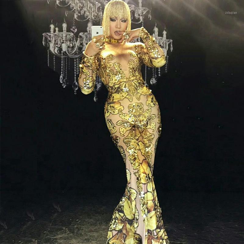 Skinny Gold Rhinestones Rompers Female Singer Dancer Big Pants Costume Bodysuit Nightclub DJ DS Oufit Party Jumpsuit DNV102791
Skinny Gold Rhinestones Rompers Female Singer Dancer Big Pants Costume Bodysuit Nightclub DJ DS Oufit Party Jumpsuit DNV102791