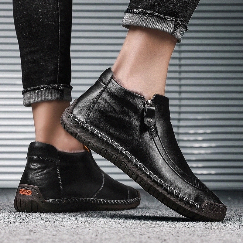 New Fashion Men Boots High Quality Split Leather Ankle Snow Boots Shoes Warm Fur Plush Winter Shoes Plus Size 38-48 #gm2U
New Fashion Men Boots High Quality Split Leather Ankle Snow Boots Shoes Warm Fur Plush Winter Shoes Plus Size 38-48 #gm2U