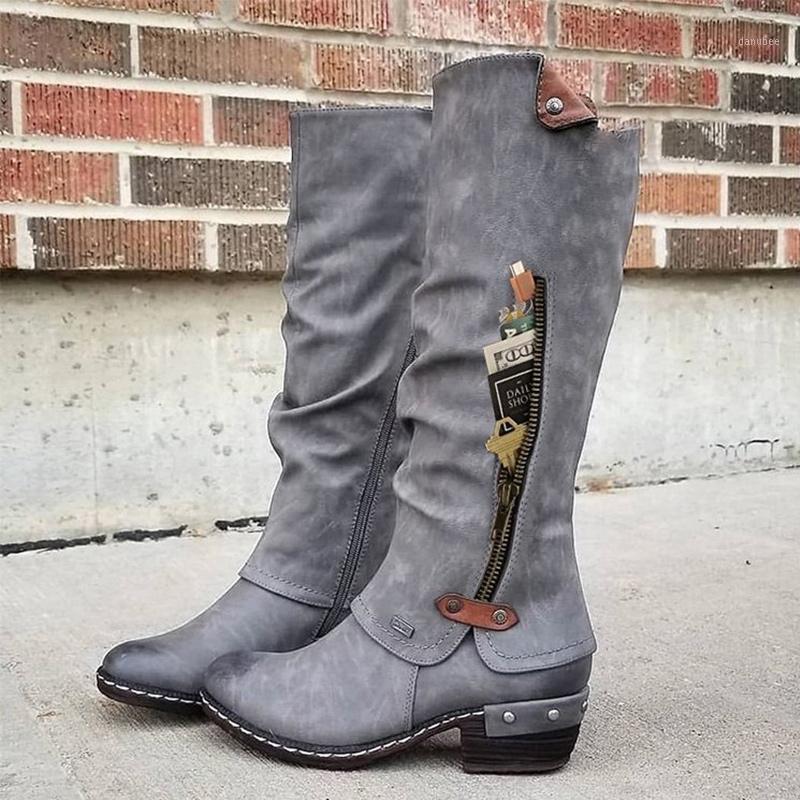 Women's Pocket Mid Calf Boots Ladies Pleated Vintage PU Leather Shoes Woman Low Heel Zip Sewing Women Retro Long Boots Plus Size1, Grey
Women's Pocket Mid Calf Boots Ladies Pleated Vintage PU Leather Shoes Woman Low Heel Zip Sewing Women Retro Long Boots Plus Size1, Grey