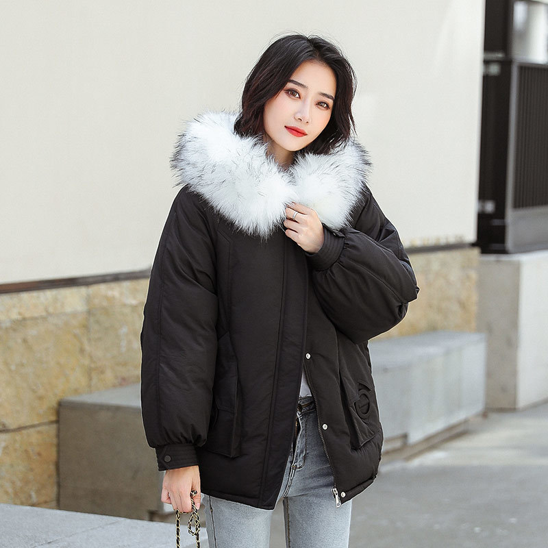 Down cotton-padded jacket female heavy hair a new winter coat bread served paragraphs short little fashion small cotton-padded c 201019