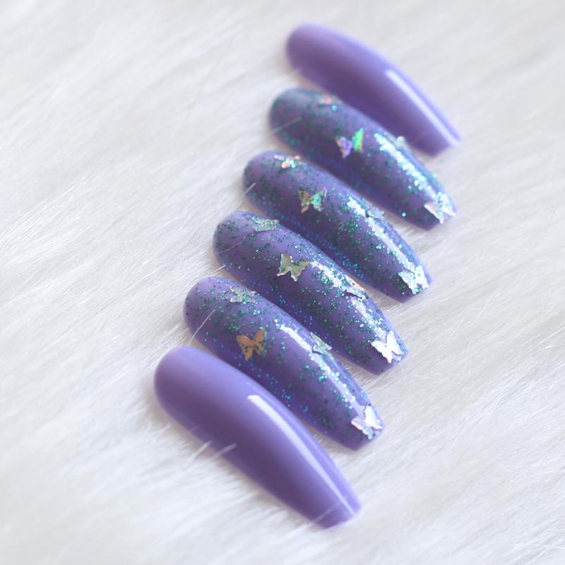 24pcs purple high-end salon ballet coffin DIY crystal glitter handmade fake nails, 1pcs
24pcs purple high-end salon ballet coffin DIY crystal glitter handmade fake nails, 1pcs