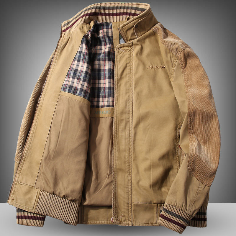 High Quality Jacket Men'S 96% Cotton Spring Autumn Loose Large Size Jacket Middle Aged Men'S Casual Wear Winter Clothes 201218
