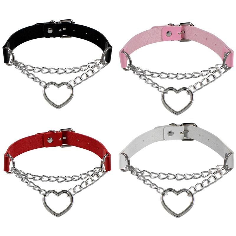 Gothic Heart Chain Choker Collar Harajuku Punk Choker Women Girls Black Leather Buckle Chocker Emo Kawaii Jewelry Accessories
Gothic Heart Chain Choker Collar Harajuku Punk Choker Women Girls Black Leather Buckle Chocker Emo Kawaii Jewelry Accessories