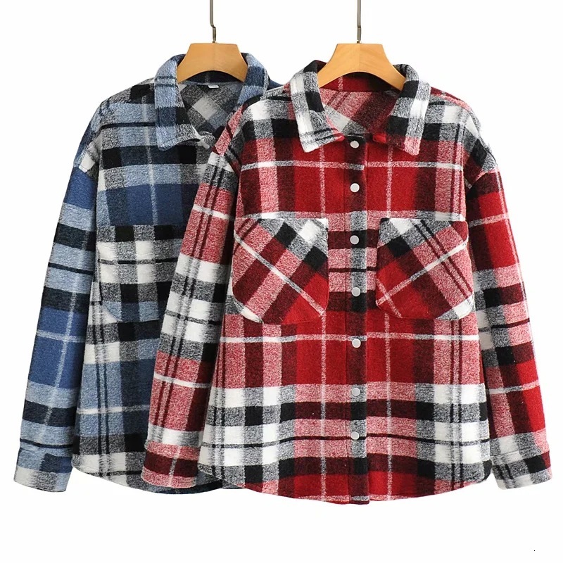 2021 New with Thick Cloth Plaid Female Winter in Europe and the Loose Coat Lapel Long Sleeve Shirt Xkr6, See chart
2021 New with Thick Cloth Plaid Female Winter in Europe and the Loose Coat Lapel Long Sleeve Shirt Xkr6, See chart