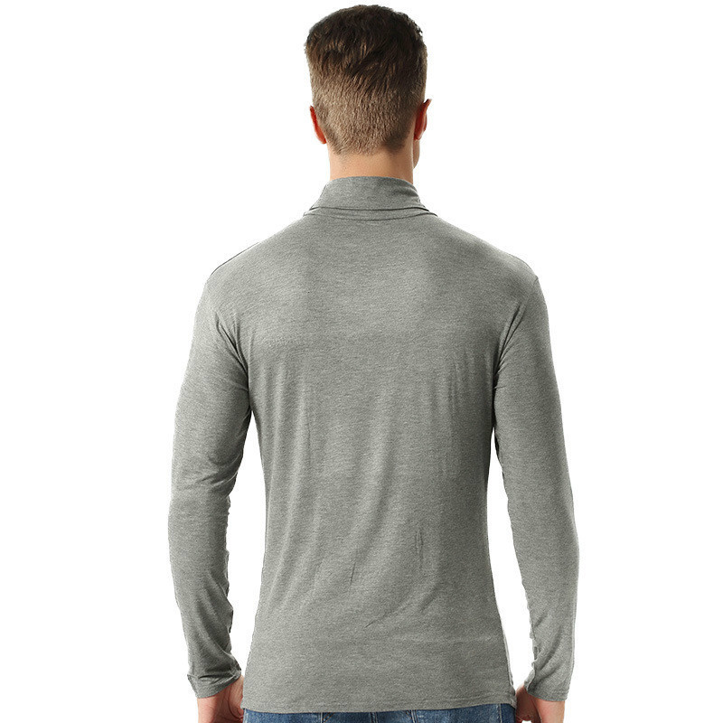 Plus Size Mens Thermal Underwear Winter Turtleneck Undershirt Elastic Cotton 4XL 6XL Big Size Warm Long Sleeve Casual Shirt Tops 201124