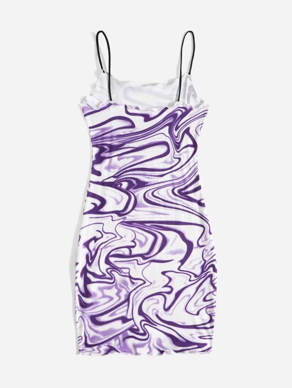 Girls Marble Print Dress SHE