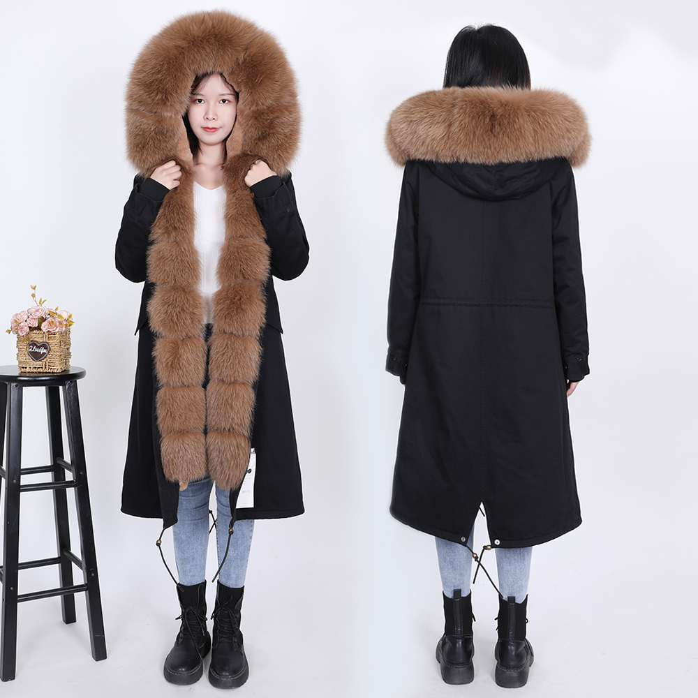 Mao Maokong autumn and winter new fur coat overtheknee style overcoming women's slim warm jacket new Women's coats 201016